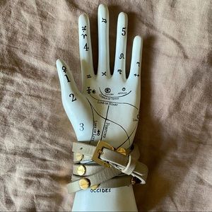 “Belted Wrist” Gold Leather belt bracelet